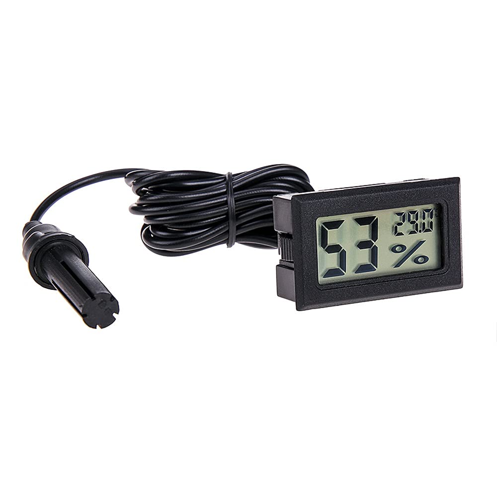 xcluma Digital Mini Aquarium Hygrometer LCD Humidity Meter temperature instruments Fridge - Black