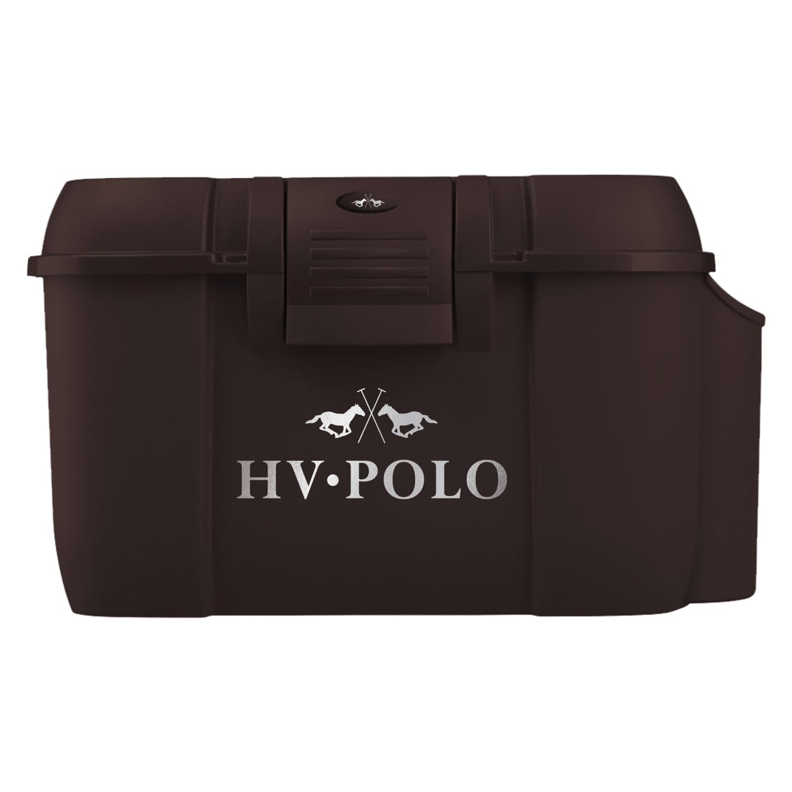 RL24 - Putzbox Grooming Box HVP-Nena – Braun (Wood) | Putzkoffer für Pferde – Putzkasten aus Hartplastik – mit Halterung für Gerte & 3 Innenbereichen – robuste Putzkiste
