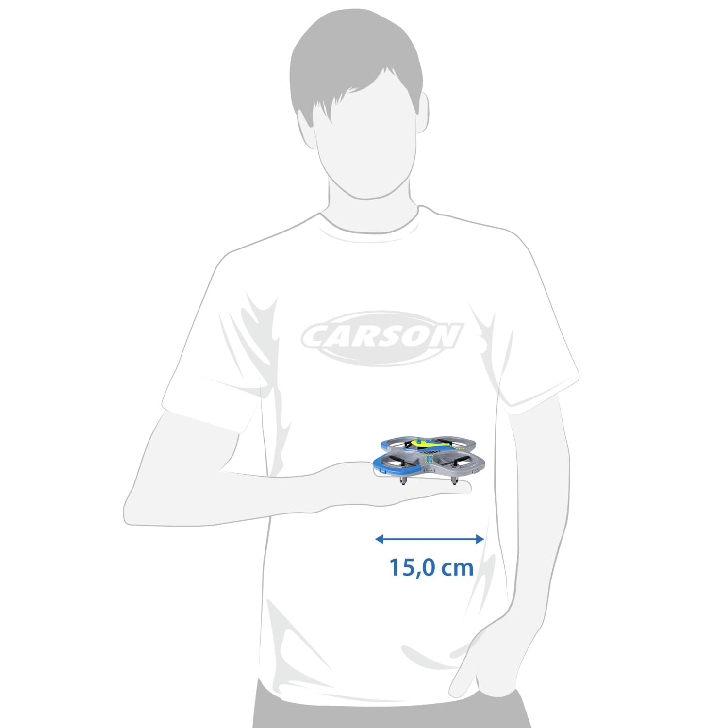 Carson Cyber Drone Police 2,4 GHz 100% RTF - 100% gotowy do lotu, sterowany radiowo; RC, w tym baterie i pilot, quadkopter dla dzieci, zabawka