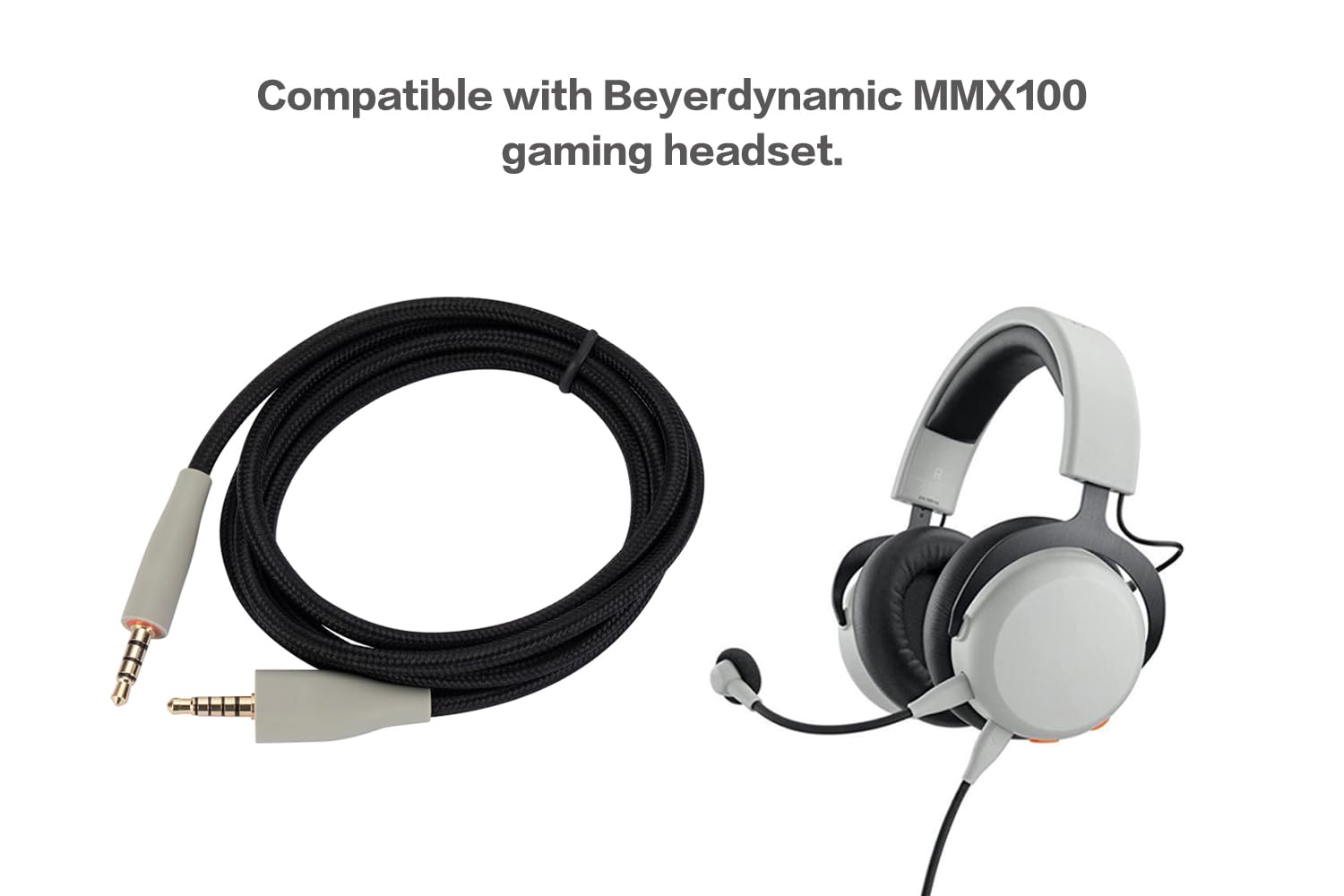 UNCLE LIGHT MMX100 Replacement Cable, Compatible with Beyerdynamic MMX100 Gaming Headset, 3.5mm Headsets Aux Cord, 3.9 Ft (1.2 Meters), Black