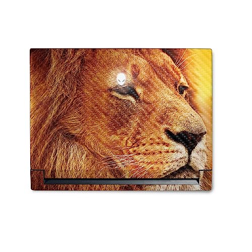 Image of MightySkins Carbon Fiber Skin Compatible with Alienware M18 R1 (2023) Full Wrap Kit - Lion Pride | Protective, Durable Textured Carbon Fiber Finish | Easy to Apply & Change Styles | Made in The USA