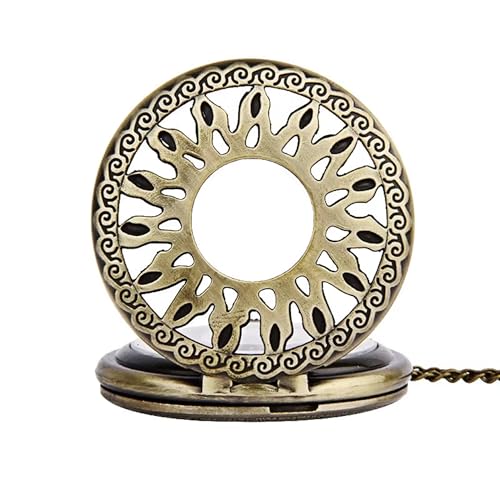 Image of AUGEN Premium Pocket Watch Metal Keychain Sun Retro Vintage for Gifting With Key Ring Anti-Rust (Pack Of 1)
