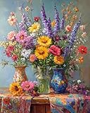 MBYAUYN Malen Nach Zahlen Erwachsene Flower, Paint by Numbers Adult Leinwand...