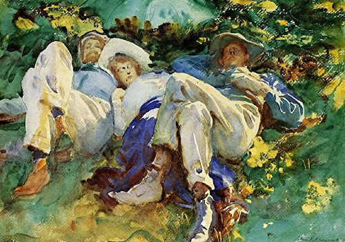 Affiche impression Sieste John Singer Sargent image sur toile de 60x90 cm