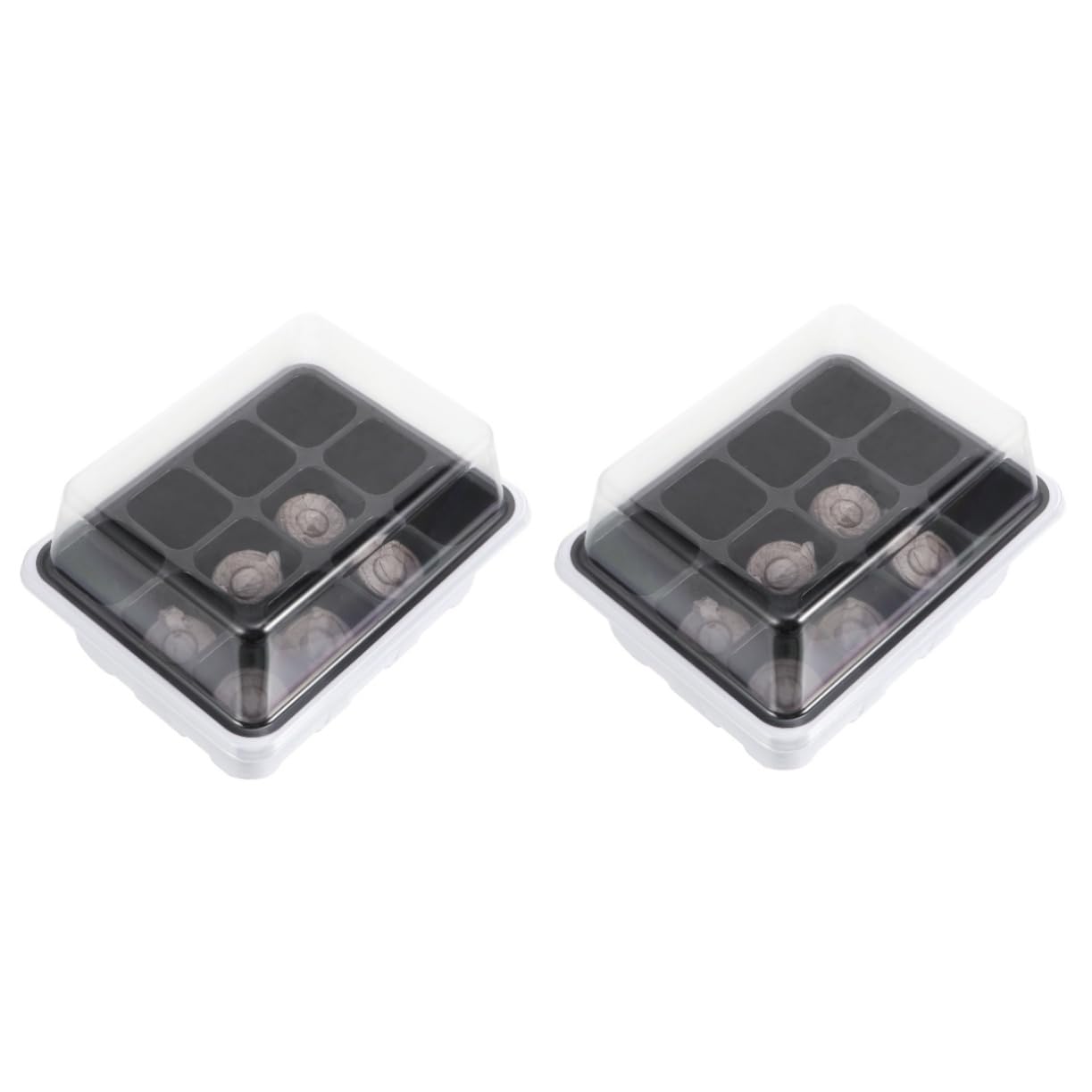 Abaodam 2 Sätze Garten Anzuchtset Anzuchtschale Mit Pflanzblock Robuste Gewächshaus Tray Für Gemüse Für Samenkeimung Und Gesunde Pflanzenzucht 12 Stück * 2