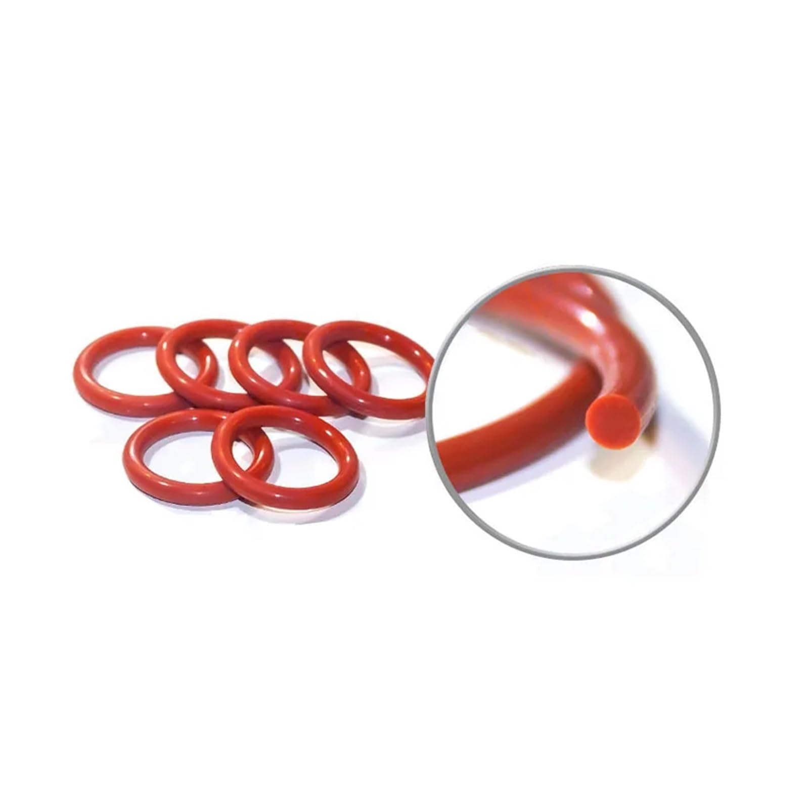 CS 5mm, Kolor Czerwony Guma Silikonowa O-ring | 355x5(1pcs)