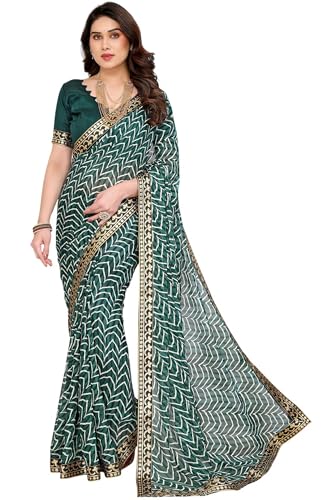 TRAFAART Sari Tejido Jacquard Banarasi De Mujer India Con Blusa Sin Costuras, Color Marrón