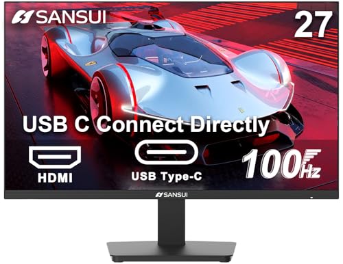 SANSUI Monitor 27 Inch 100Hz USB Type-C Computer...