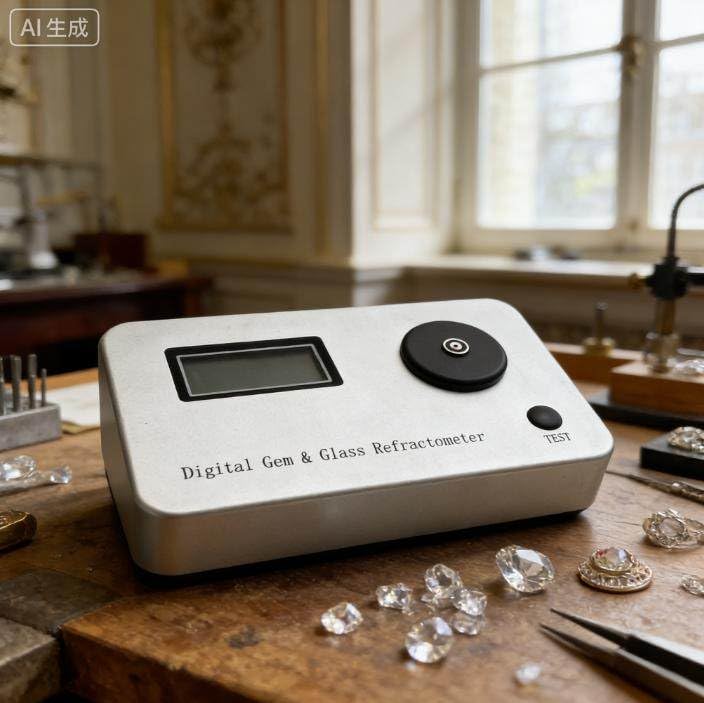 Gem &amp; Jewelry Refractometer Tester,Gemstone Tester,Accurate (0.001),with LCD Display - Essential Gem Identification Tool for Identification &amp; Verification