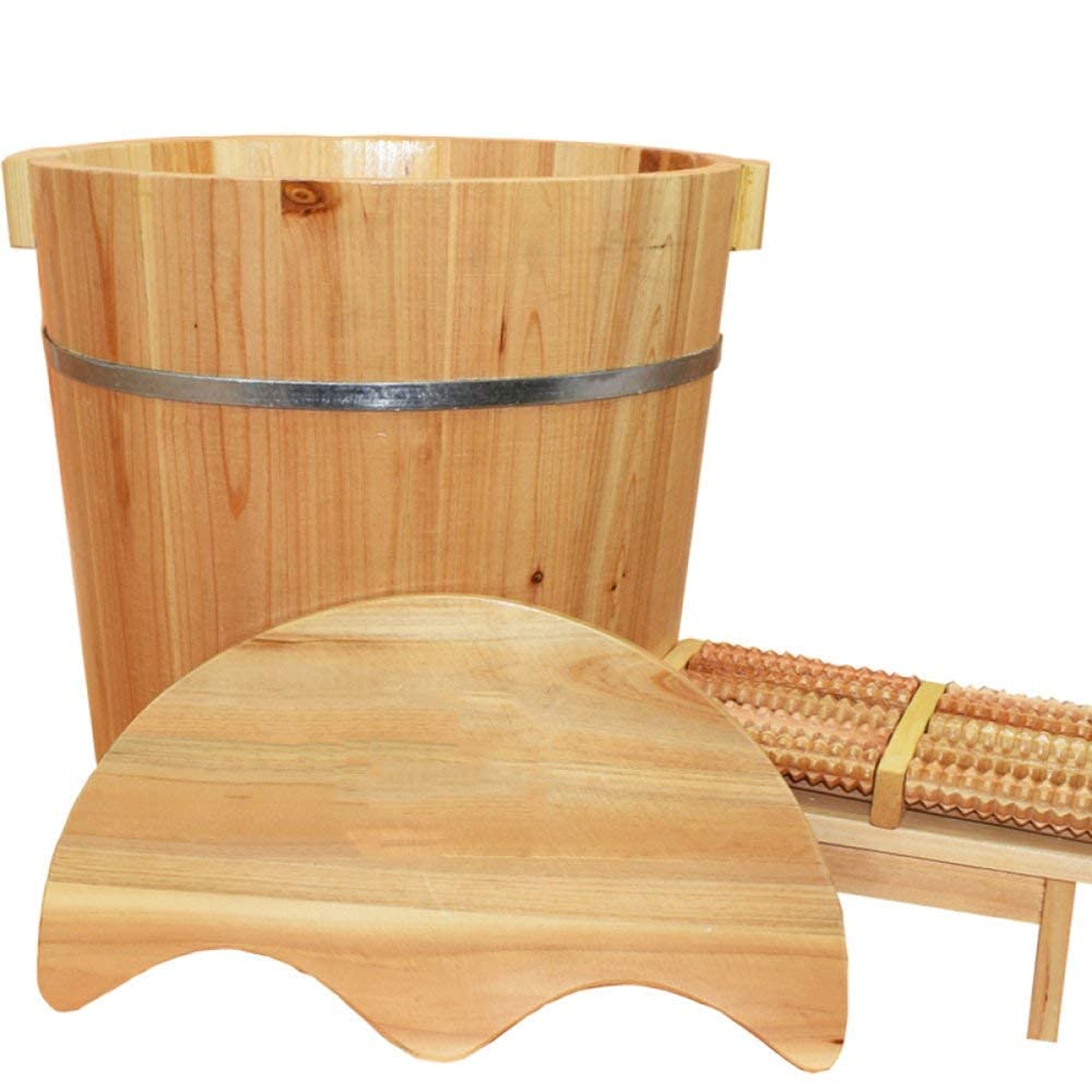 Wiadro do kąpieli z naturalnego drewna, umywalka do pedicure Beczka do kąpieli stóp w gospodarstwie domowym Wanna do stóp dla dorosłych Pogrubienie dna Narzędzia do relaksu w domu Drewniane beczki