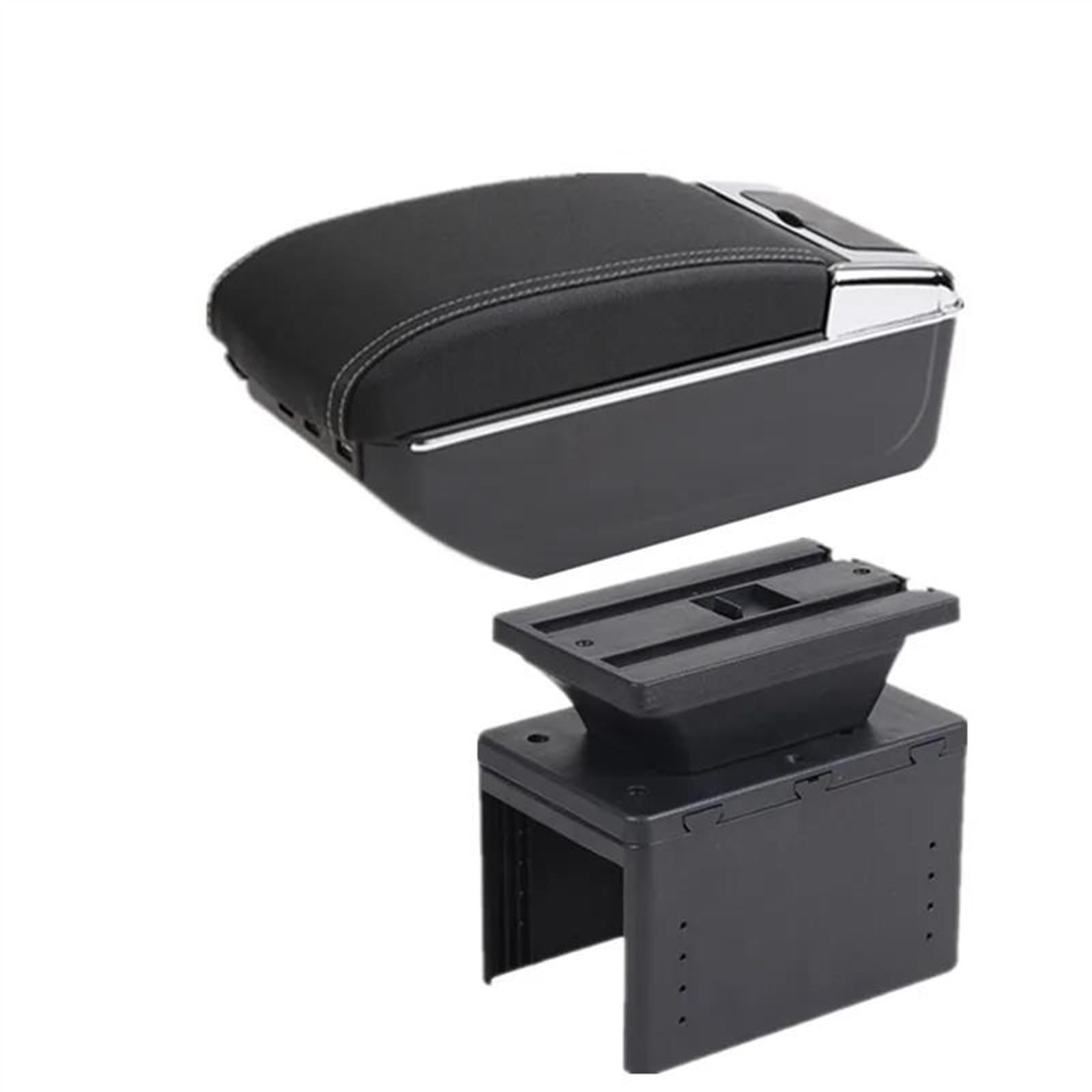 NMJLQW Storage Rack Car Interior Accessories Center Console Storage Box Multifunctional Armrest Storage Box For Grande For Punto(D white line)