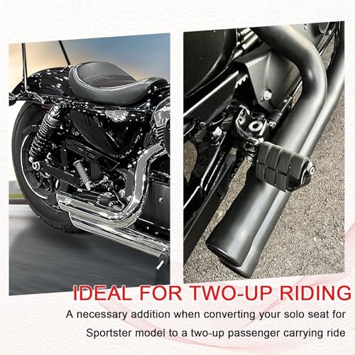 Image of Rear Passenger Footpegs Foot Rests Pedal Mount Fits for Harley Sportster 883 1200 2014-2022,Chrome