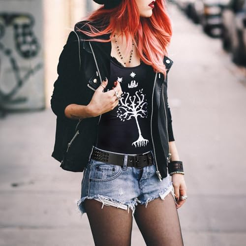 Image of Studded Belt for Women and Men Goth Metal Punk Belt Scene Style Cool Belts for Jeans