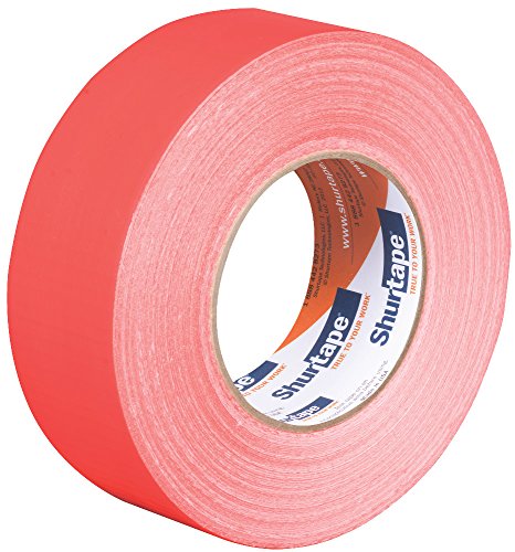 Image of Shurtape PC 619 Specialty Grade, Fluorescent Cloth Duct Tape, Hi-Visibility Social Distancing Marking, 48mm x 55m, Fluorescent Orange, 1 Roll (101639)