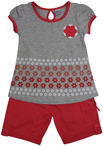Image of ToBeInStyle Girl's Two Piece Summer Set Cute Tee Top and Matching Shorts Adorable Outfit