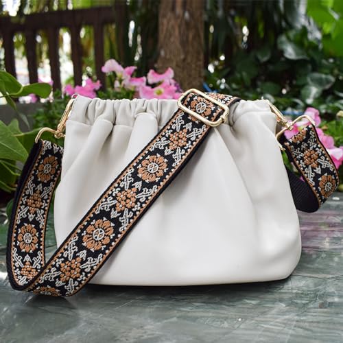 Image of Replacement Purse Strap Shoulder Strap Adjustable Crossbody Strap for Women Crossbody Wide Shoulder Bag, Sunflower-gold Hardware, 51 inches