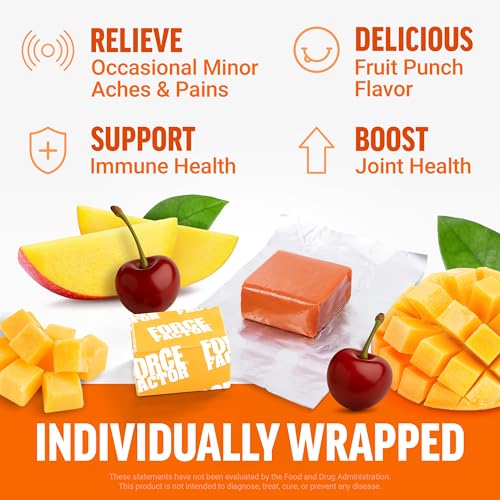 Image of Force Factor Better Turmeric Maximum Joint Support | 1075mg Curcumin with Ginger, Supports Mobility, Flexibility & Comfort, Fruit Punch, 60 Soft Chews