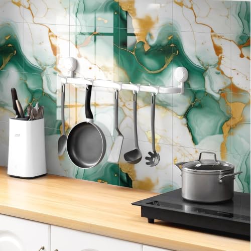 Image of OCEANSKY 3D Wallpaper PE Foam self Adhesive Brick Design Wall Stickers /DIY Wallpaper for Home Hotel Living Room Bedroom Cafe Deco (12, SEA Green)