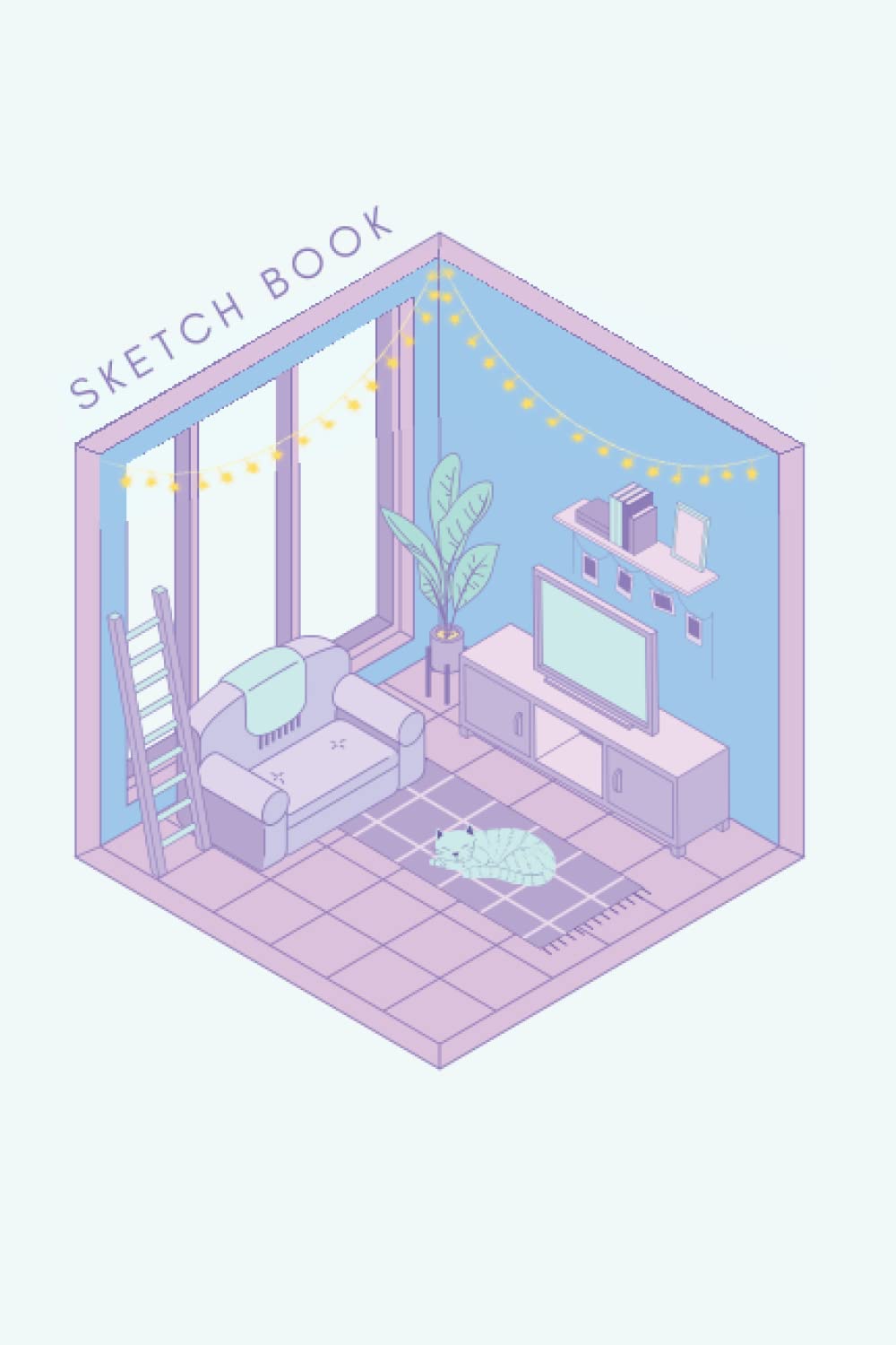 Independently published Lofi Living Room Isometric Grid Sketchbook: great for engineers or drawing rooms and buildings