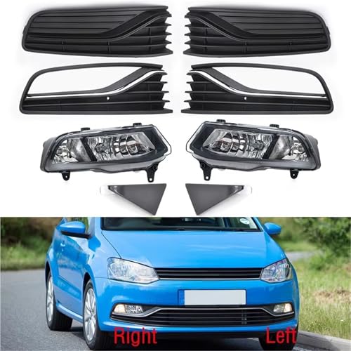 Phare antibrouillard droit pour VW Polo 6C 2014-2017 avec cache et grille de calandre DRL