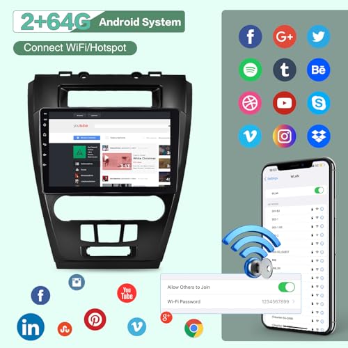 Radio Android táctil 9 pulgadas para Ford Fusion 2009-2012 miniatura 3