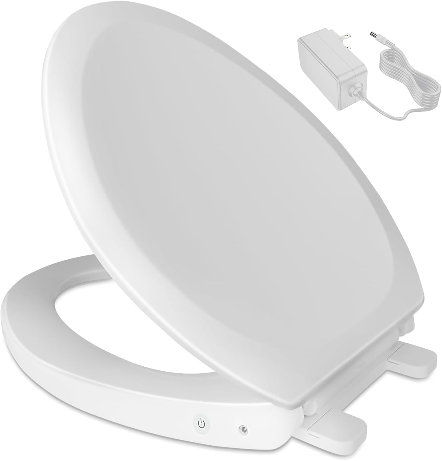 ZMJH S005-B3 Heated Toilet Seat with Night Light, Elongated, Toilet Seat Warmer, Soft Slow Close, Three Temperature Settings, Easy Installation, White