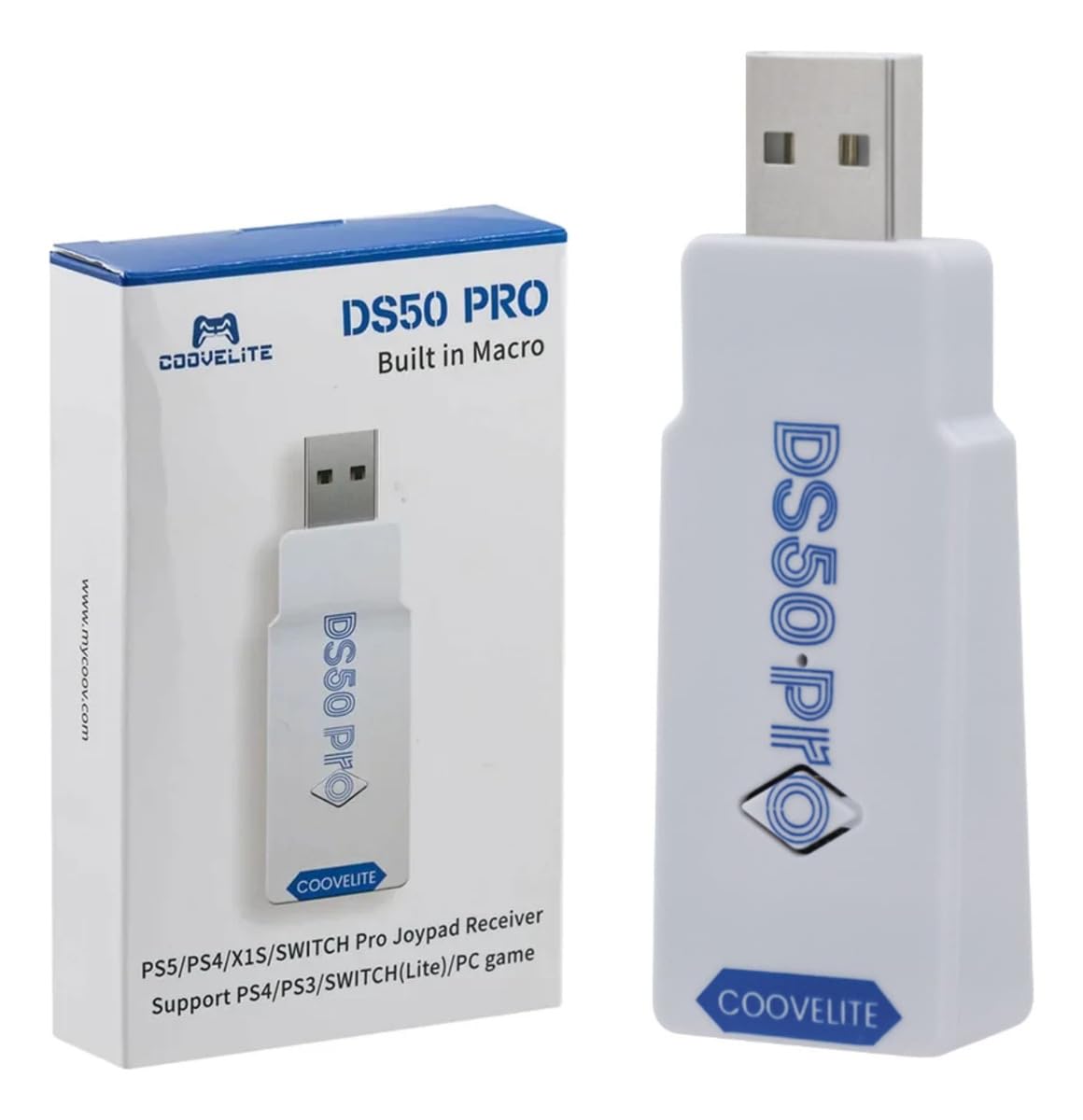 Adaptador Bluetooth DS50 PRO para Controles PS5, PS4, PS3, Xbox