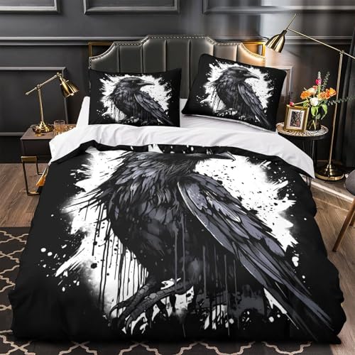 Parure de lit microfibre résistante RavenDesign au tissage effet 3D ultra doux