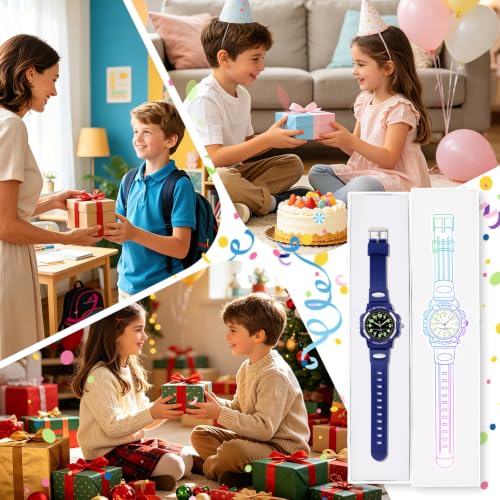 Image of CKV Kids Watch Analog Waterproof Time Teaching for Boys Girls | Acuurate Time Easy to Read with Soft TPU Band Thoughtful Present for Children age 5-15