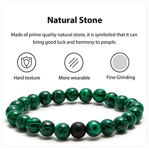 2 Pcs Distance Relationship Bracelets Beaded His and Hers Couple Bracelet Black for Men Women4