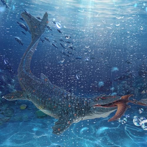 SIENON Jurassic Mosasaurus Toy 29CM, Mosasaurus Hunting for Pterosaur Model Large Marine Predator Dino Figurine - Image 2