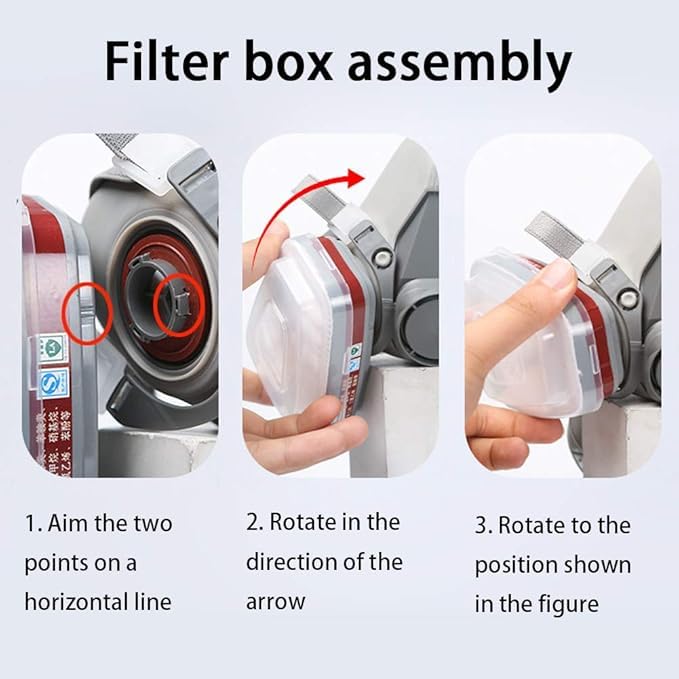 Image of Gas Mask Set Respirator with Filters and Goggle Activated Carbon Mask Gas Mask Paint Respirator for Epoxy Resin, Wall Painting, Welding, Polishing, Spraying, Mold Removal, Construction (Z)
