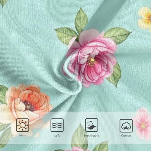 Girls Briefs, Colorful Flowers Green Toddler Briefs, Cotton Underwear Girls, 2T–8 Years3