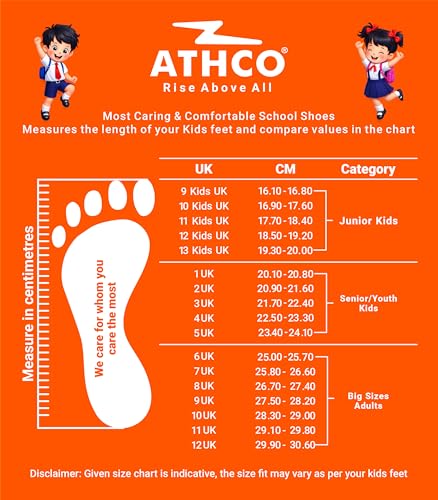 Image of ATHCO unisex-child Care-velcro School Shoes | Soft Cushioned Memory Foam Heel Pad Support | Anti Bacterial Insole | Kid's | Boy's | Girl's | Children |Uniform Shoes | Lightweight | Velcro |Easy Wear & Care| Formal Shoes | Non-Marking Sole | Padded Textured Heel Grip Lining | Breathable | All Day Comfort