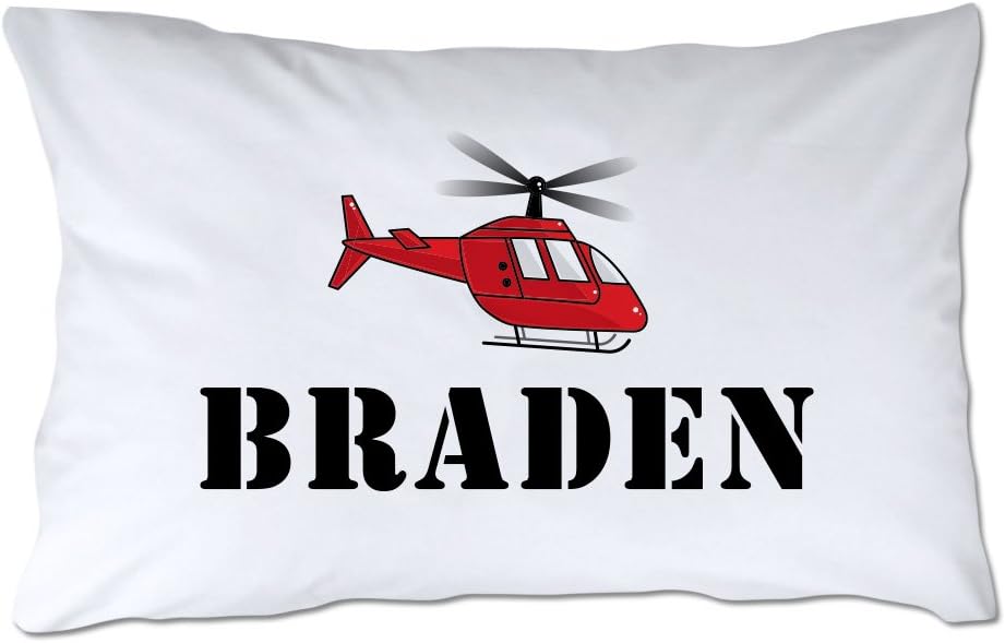 Personalized Toddler Size Helicopter Pillowcase with Pillow Included