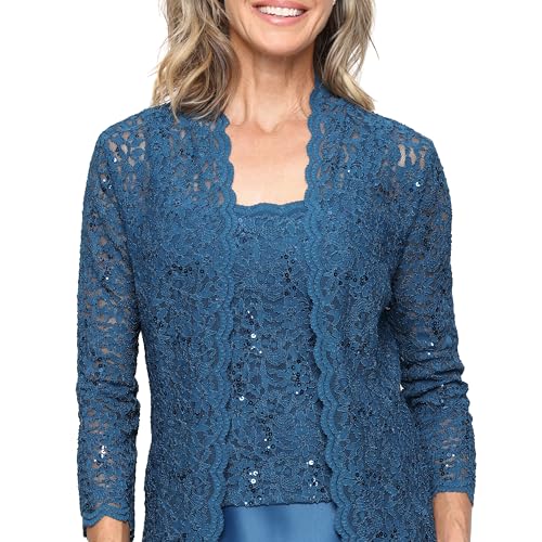 Image of Alex Evenings Womens Two Piece Mother of The Bride Dress with Lace Jacket