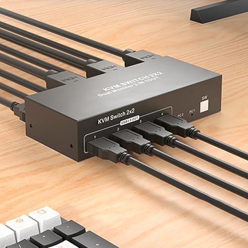 Commutateur KVM double écran vertical HDTV concentrateur USB 3.0 métal - 6