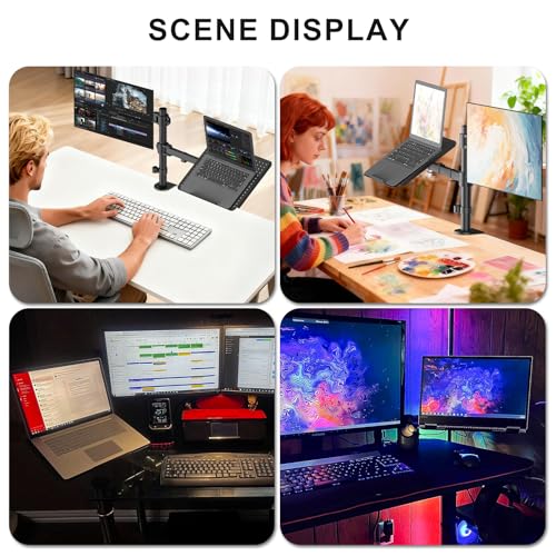 Image of WALI Laptop and Monitor Stand for 17 inch Notebook and 27 inch Screen
