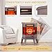 RealSmart Electric Fireplace Heater 22 in Freestanding Fireplace Stove Infrared Fireplace with 3D Flame Effect Remote Control, Timer, Overheating Protection Heater for Indoor Use Brown
