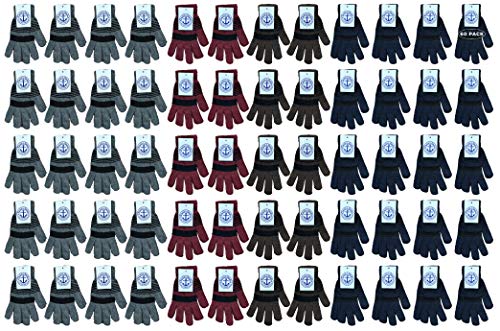Image of Wholesale Bulk Winter Magic Gloves Warm Brushed Interior, Stretchy Assorted Mens Womens