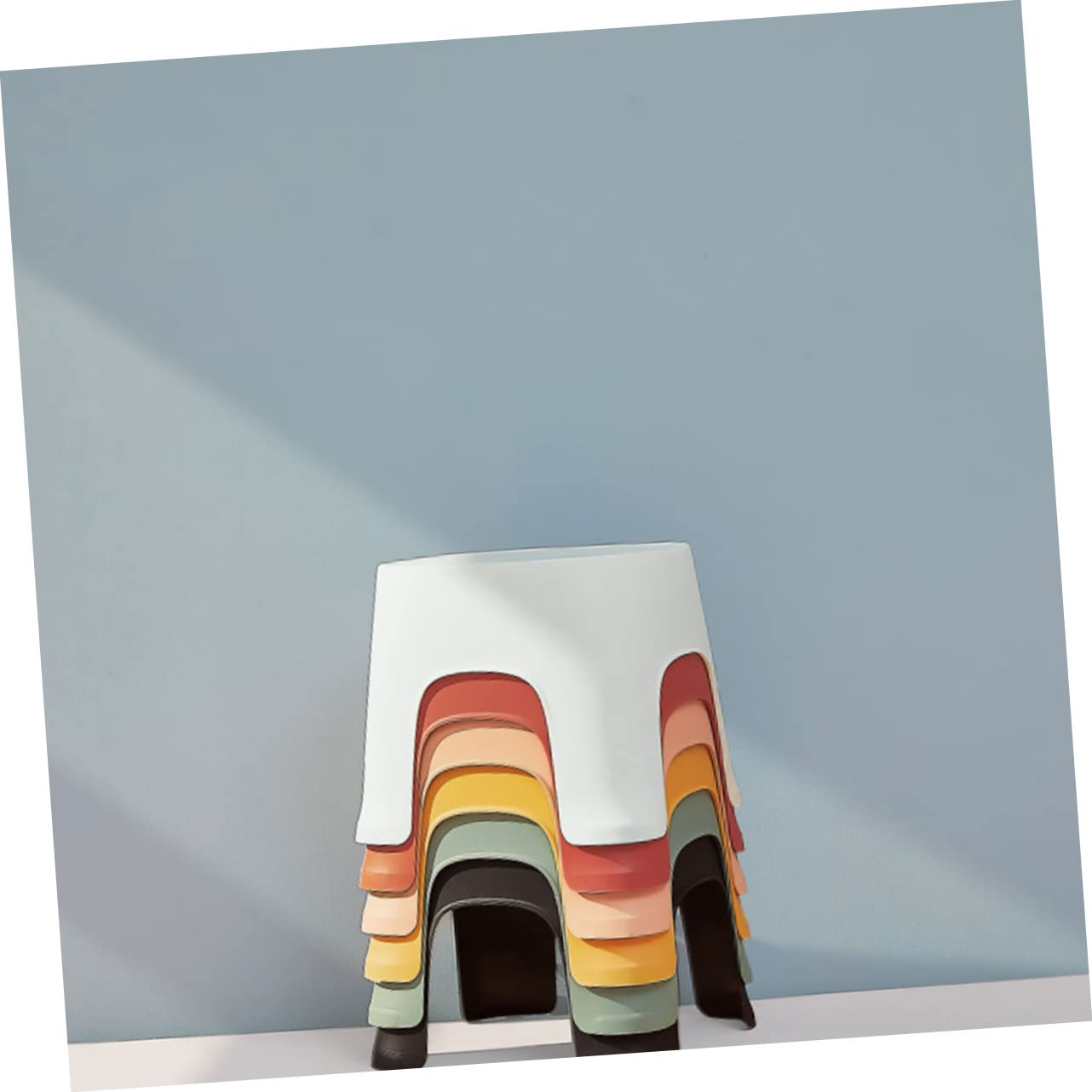 Ciieeo Sgabello Piccolo Portatile in Pvc Antiscivolo Rosa per Ragazzo Ragazza, per Bagno e Cucina, Sgabello Compatto per Cambio Scarpe e Uso Quotidiano
