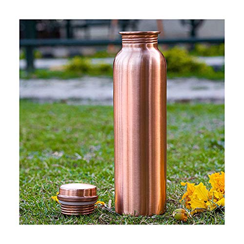 Image of Shankar & Sons No Joint and Leak Proof Ayurvedic Health Benefits Copper Water Bottle for Yoga, Gym, 1L (1000ML) (Plain)