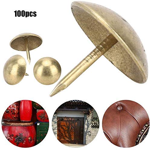 200 Chiodi Tappezzeria In Bronzo Antico - Puntine Decorative Per Mobili E Pareti 11x17 Mm - Foto 10