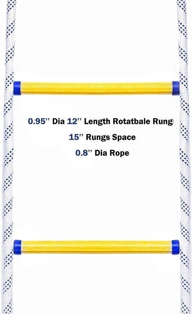 FYLZW Ladders,Fire Escape Ladder (2-7 Story) Non-Slip Emergency Flame Resistant Safety Rope Ladder with Hooks Fire Rescue Rock Climbing Escape for Kids and Adults - - 