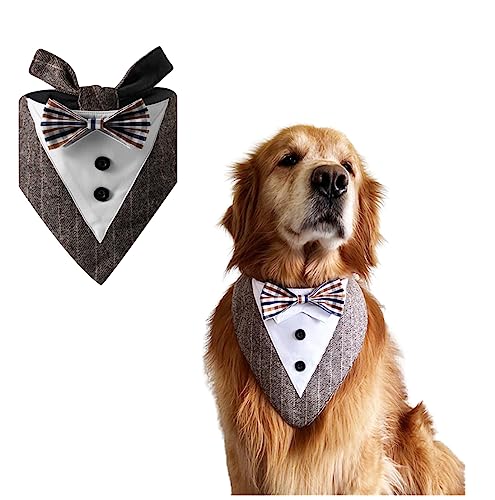 Hariakji Bandana de coleira de smoking para cães, bandana de casamento para cães, coleira de gravata