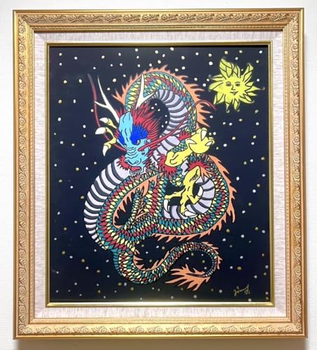 F10号ジミー大西ドラゴン肉筆表裏サイン有油彩アクリル額縁額装のサムネイル