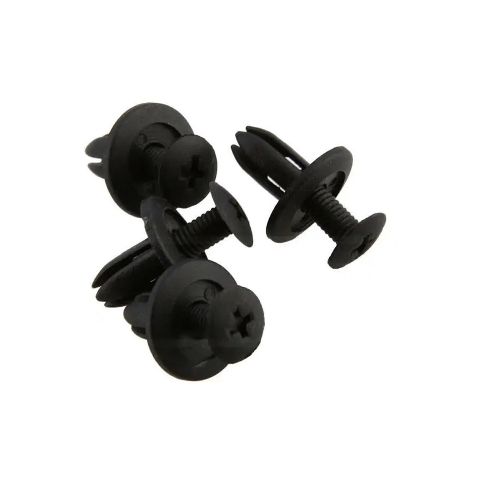 KXFVYNE 50pcs Car Body 6mm Hole Dia Plastic Rivets Fastener Fenders Bumper Push Pin Black Fasteners Clip Auto Accessories