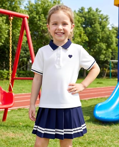 Move Dance Little Girls Dress 4T 5T Navy Blue Polo Skirt Set with Shorts - image 5