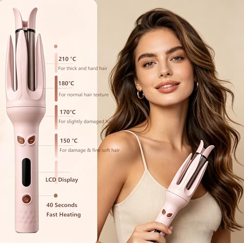 Image of Automatic Rotating Curling Iron, Anti-Tangle Self Hair Curler for All Hair