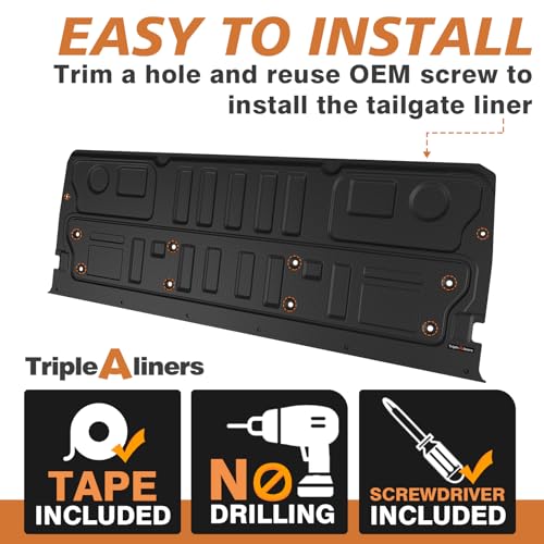 Image of TripleAliners Truck Mat Compatible with 2023-2026 Ford Super Duty F250 /F350 /F450 Accessories, Tailgate Mat Custom Fit All Weather Protection Pickup Liner, Not Fit Optional with Tailgate Step